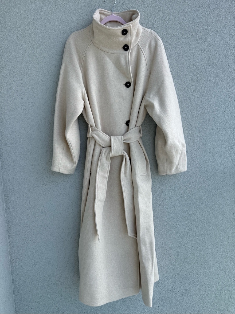 Zara Cream Belted Maxi Dress Coat